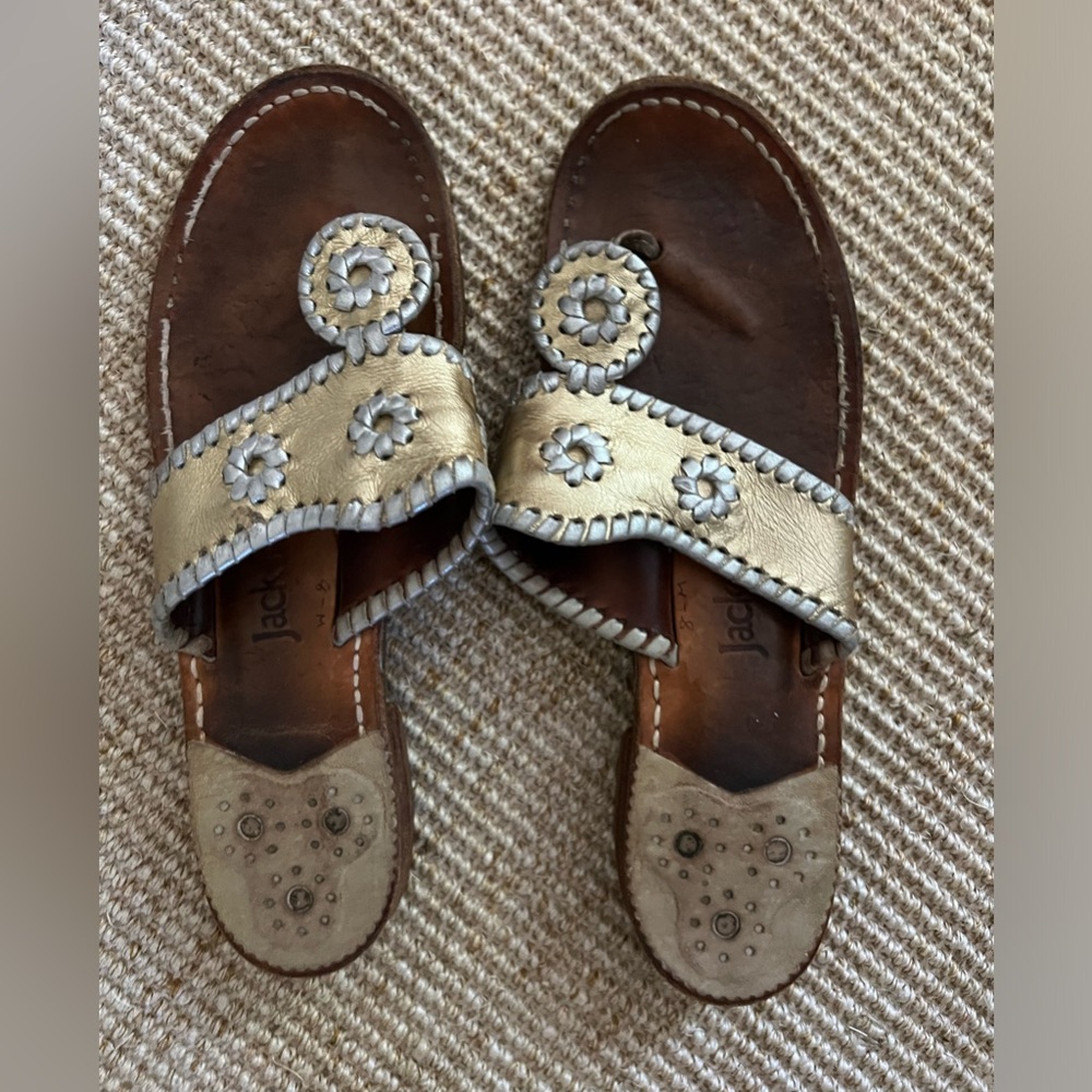 Classic gold and silver Jack Rogers sandals